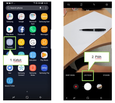 Bagaimana cara mengambil Potrait dengan fitur Live Focus?