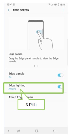 Bagaimana cara mengatur Edge Lighting layar Note 8?