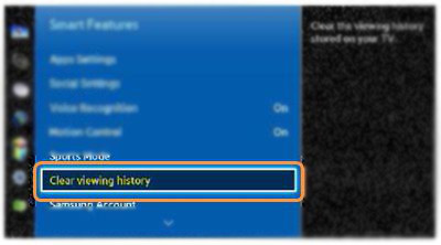 How to Clear Viewing History in Samsung F Series SMART TV ?