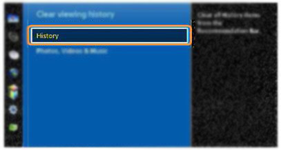 How to Clear Viewing History in Samsung F Series SMART TV ?