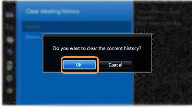 How to Clear Viewing History in Samsung F Series SMART TV ?