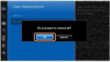 How to Clear Viewing History in Samsung F Series SMART TV ?