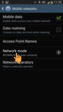 How to set up 3G(WCDMA) only Network in Samsung Galaxy S4(GT-I9500)?