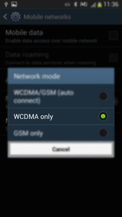How to set up 3G(WCDMA) only Network in Samsung Galaxy S4(GT-I9500)?