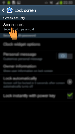 How to disable Lock screen Password security in Samsung Galaxy Grand2(SM-G7102)?