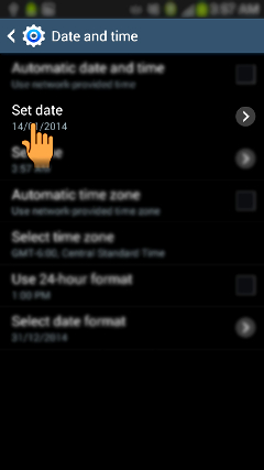 How to set Date and Time manually in Samsung Galaxy Grand Neo(GT-I9060)?