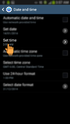 How to set Date and Time manually in Samsung Galaxy Grand Neo(GT-I9060)?