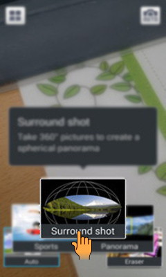 How to capture Surround shot picture in Samsung Galaxy Golden (GT-I9230)?