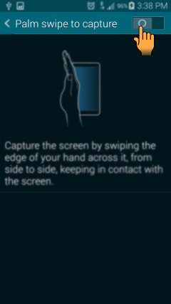 How to enable Swipe palm to capture in Samsung Galaxy S5?