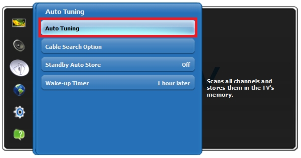 How to Tune channels when connected to a Antenna/Cable?