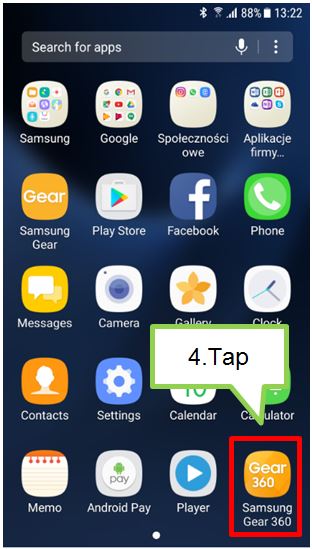 How do I connect the Samsung Gear 360 (2017) to a mobile device?