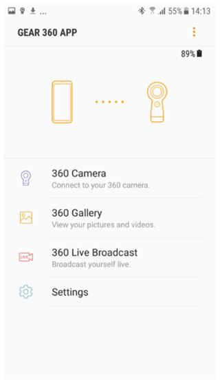 How do I connect the Samsung Gear 360 (2017) to a mobile device?