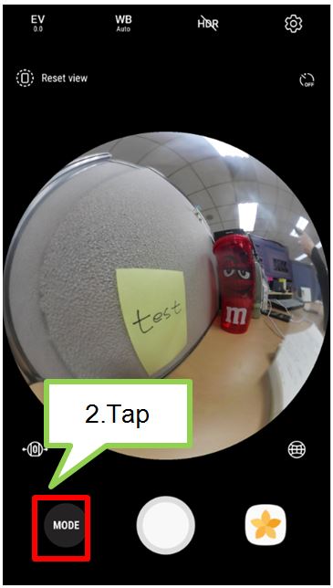 How do I record video on my Gear 360 (2017) using the mobile device?