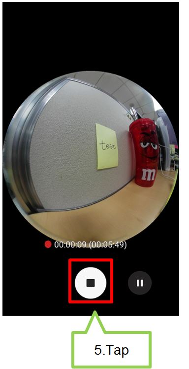 How do I record video on my Gear 360 (2017) using the mobile device?