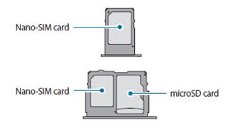 How do I install the SIM or USIM card on Galaxy J7 Pro Dual SIM models?