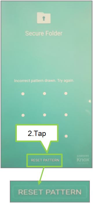 How do I reset my lock for Secure Folder on my Galaxy J7 Pro?