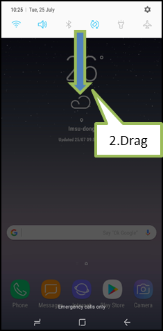 Galaxy Note 8 : How to display screen brightness adjustment bar on the notification panel?
