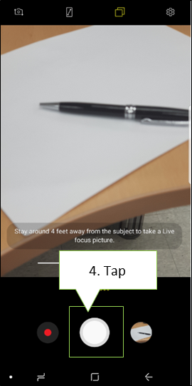 Galaxy Note 8 : How to take portraits using Live focus feature?