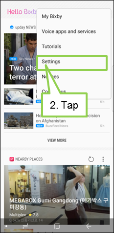 Galaxy Note 8 : How to manage the card shown through Bixby Home setting?