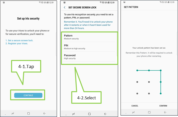 Galaxy Note 8 : How to register Iris for Iris recognition on lock screen?