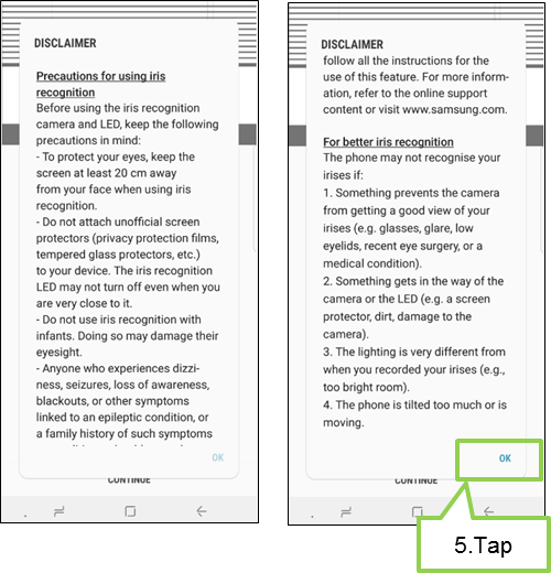 Galaxy Note 8 : How to register Iris for Iris recognition on lock screen?