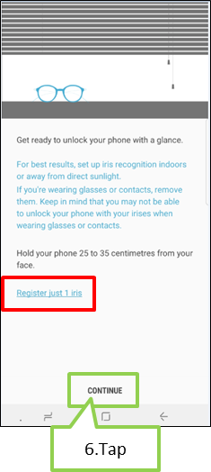 Galaxy Note 8 : How to register Iris for Iris recognition on lock screen?