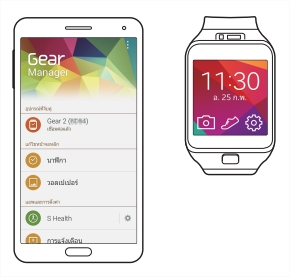 การเชื่อมต่อ Galaxy Gear กับโทรศัพท์มือถือ