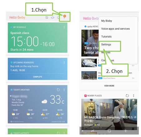 Cách cài đặt đánh thức bằng giọng nói cho Bixby