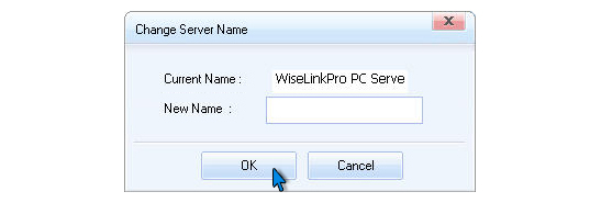 Change Server Name Dialog > Typing in the new server name > OK