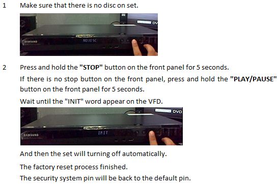 How Do I Solve If I Forgot The Security Pin Of My Blu Ray Player Samsung Support Levant