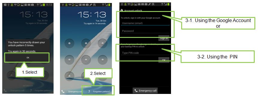 unlock pattern lock in samsung