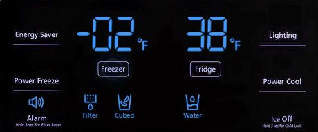 samsung refrigerator temperature control panel