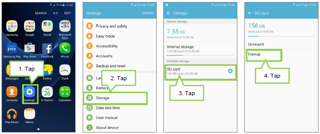 how to format sd card samsung