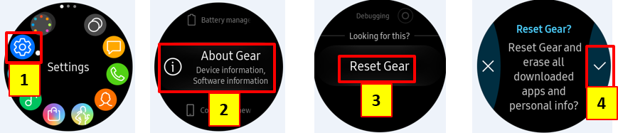 factory reset samsung gear sport