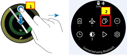 gear s3 frontier water lock mode