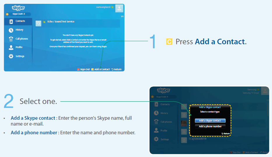 2013 Smart TV: Screen Display and Adding Contacts | Samsung CA