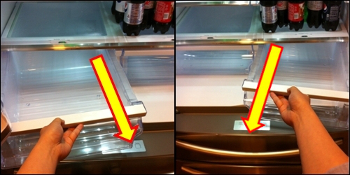 How To Remove And Clean Glass Shelf Above The Crisper Drawers French Door Refrigerator