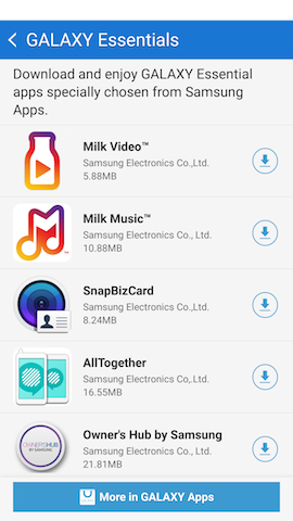 galaxy essential apps