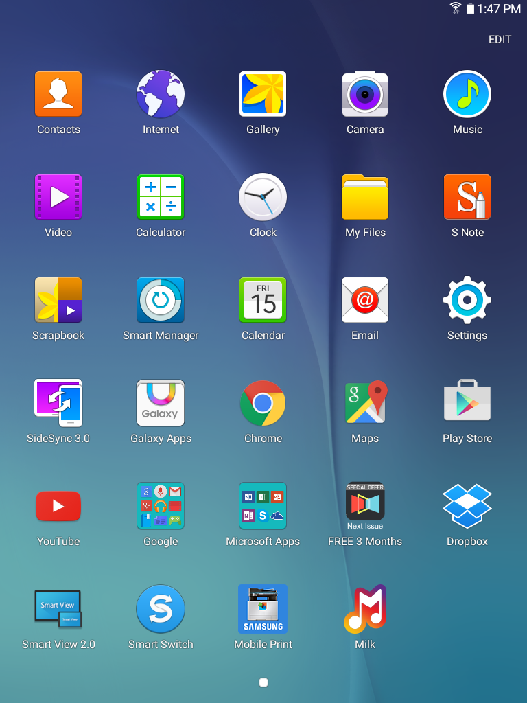 How do I access applications on my Galaxy Tab