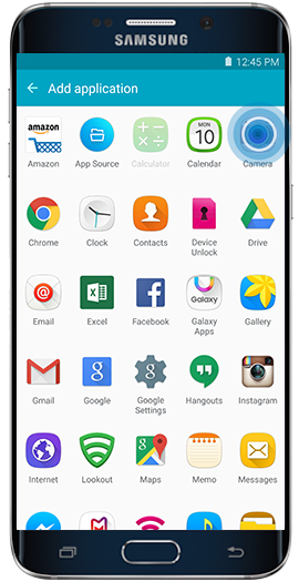 default app shortcut icons android galaxy s7