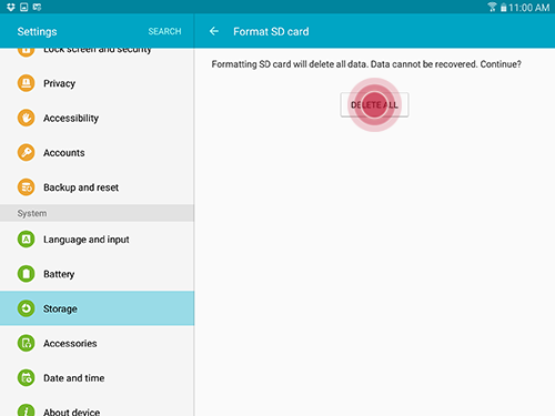Galaxy Tab S2 Format The Microsd Card Sm T710 Sm T810 Samsung Canada