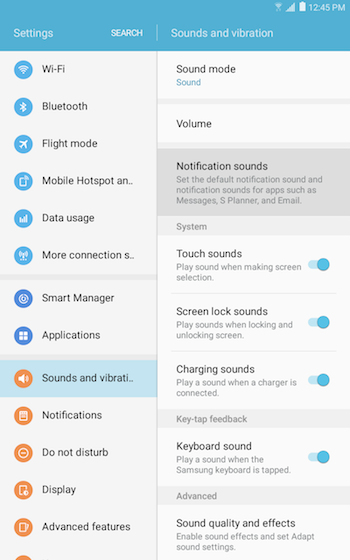 Galaxy Tab E LTE - Change notification sounds (SM-T377W) | Samsung ...