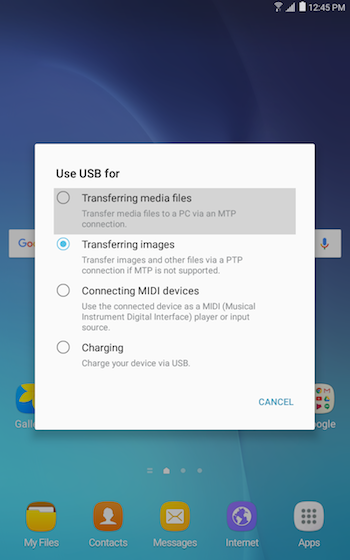 samsung galaxy tab a file transfer for mac