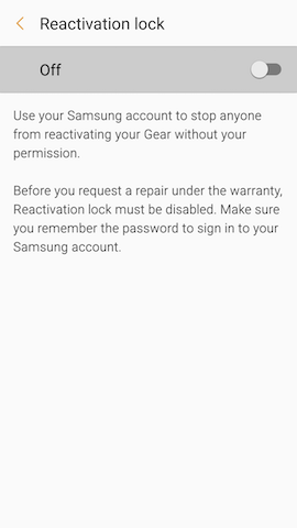 samsung account gear s3