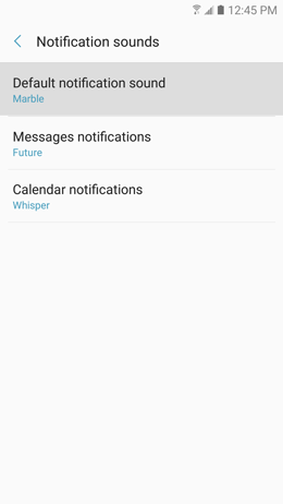 default notifiction iringtones samsung