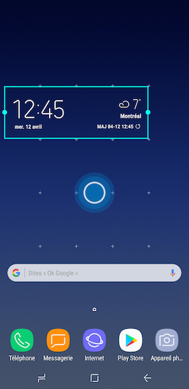 Galaxy S8: Ajouter le widget Météo et horloge sur l'écran d'accueil (SM-G950W)