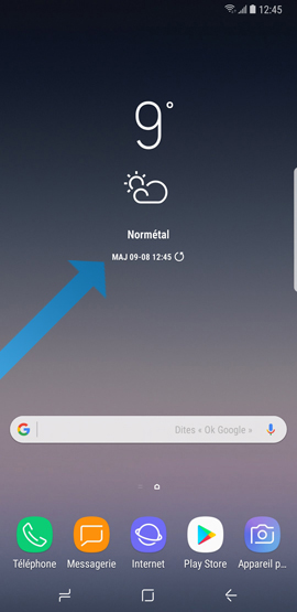 Galaxy Note8: Ajouter le widget Météo et horloge sur l'écran d'accueil (SM-N950W)