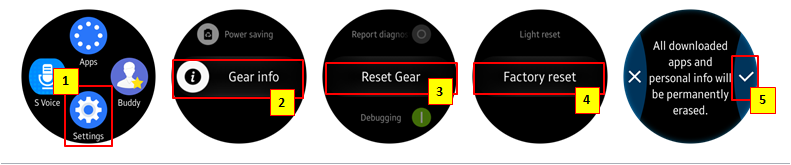 Factory reset gear online s2