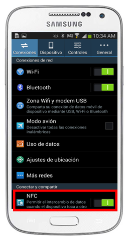 Galaxy S5 - ¿Cómo transferir archivos a través de NFC?