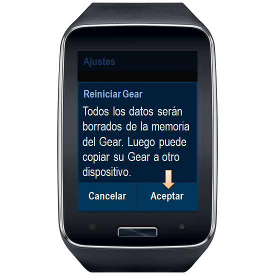 Gear S - ¿Cómo resTablecer el Gear a sus valores de fábrica? | Samsung CO